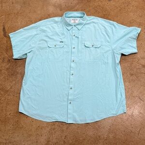 Poncho Light Blue Men's Short-Sleeve Button-Down Shirt
